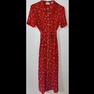 Vintage Liz Claiborne Red Maxi Dress